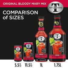 2,000 calories a day is used for general nutrition . Buy Mr Mrs T Original Bloody Mary Mix 5 5 Fl Oz Cans Pack Of 24 Online In Ukraine B0047462no