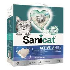 sanicat active white topaklanan kedi kumu kokusuz 10 lt