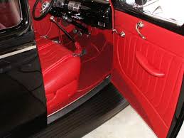 1940 Ford Coupe Custom Red Leather Interior 1940 Ford Coupe Leather Interior Car Interior Design