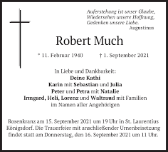 Traueranzeigen von Robert Much