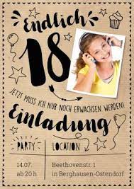 Das gestalten und bestellen der individuellen einladung 18. Tolle Trendy Einladungskarte Zum 18 Geburtstag Mit Foto Lustigem Spruch Einladungskarten Geburtstag Texte Einladungskarten Geburtstag 18 Geburtstag Spruch