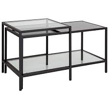 Four hands lockner metal & glass square coffee table details handcrafted coffee table with glass top. Flash Furniture Westerly Multi Tiered Glass Coffee Table With Black Metal Frame On Amazon Accuweather Shop