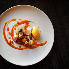 Chocolate Bavaroise Sea Buckthorn Mousse And Sorbet Food Plating Fine Dining Recipes Dessert Presentation
