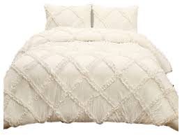 All delivery options same day delivery include out of stock home threshold ferndale accent table lamps bedding collections bedroom sets bedspread bedding sets canopy beds. Ruffle Diamond Comforter Ivory 3pc Set King Traditional Comforters And Comforter Sets By Lush Decor Houzz