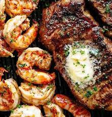 This Dish Can Be Ready On The Table In Less Than 15 Minutes It S The Flavors In That Rich And Crea Steak And Shrimp Grilled Steak Shrimp Seared Salmon Recipes