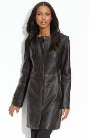 Cole Haan Leather Coat Leather Coat Long Coat Women Long Leather Coat