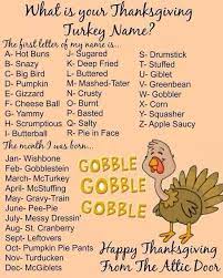 Last year, for example, the turkeys were named may and flower. Your Thanksgiving Turkey Name Is Thanksgiving Traditions Thanksgiving Family Games Thanksgiving Fun