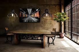 Steampunk Industrial Dining Table Industrial Dining Table Industrial Pendant Lights Steampunk Interior