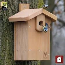 Cedarplus Nestkast Classic 32mm Deze Nestkast Gemaakt Van Canadian Cedar Is Ideaal Voor De Koolmees Boomklever En Bont Vogelhuisje Vogelhuisjes Nestkasten