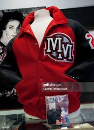 A Michael Jackson letterman's style "Mickey Mouse" jacket at the... News  Photo