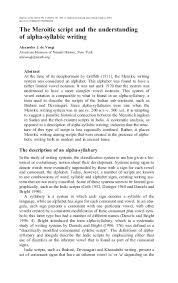 Download rk meroitic transscripttruetype font. Pdf The Meroitic Script And The Understanding Of Alpha Syllabic Writing Alex De Voogt Academia Edu