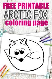 Free Printable Arctic Fox Coloring Page In 2020 Fox Coloring Page Coloring Pages Arctic Animals Crafts