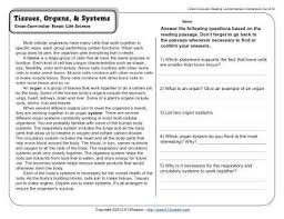 Tissues Organs And Systems 5th Grade Reading Comprehension Worksheet Reading Comprehension Worksheets Reading Comprehension Educational Reading