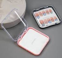 Custom Mini Clear Plastic Box Nail Tips Storage Container Transparent Tray  Display Case Press on Nail Packaging Boxes