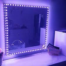 This lighted vanity mirror is made in rectangular shape so that it shows a big reflection for you. Amazon Com Rgb Led Vanity Mirror Lights Kit For Makeup Dressing Table Vanity Set 16 4ft Mirror With Led Lights Mirror With Lights Dressing Table Vanity Mirror