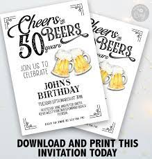 See more ideas about birthday decorations, 50th birthday decorations, 50th birthday party. Banners Signs Paper Party Supplies Cheers Beers Instant Download Party Decor For Him Cheers To 50 Years 50th Birthday Party For Men 50th Birthday Party Decorations