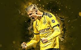 Official bvb soccer shirt & print. Download Wallpapers Erling Haaland Goal Borussia Dortmund Fc Norwegian Footballers Bvb Soccer Erling Braut Haaland Bundesliga Neon Lights Football Erling Haaland Bvb For Desktop With Resolution 2880x1800 High Quality Hd Pictures Wallpapers