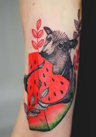 Joanna Swirska Dzo Lama Fruit Bat Tattoo Watermelon Tattoo Tattoos