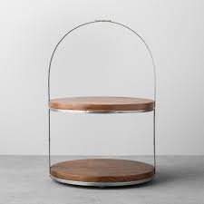 The unique and robust pie stands offered on the site are not just tough in terms of quality but are also very appealing aesthetically and spacious enough to display plenty of items in one single place. 2 Tier Wood Metal Cake Stand Hearth Hand With Magnolia Target
