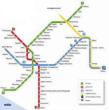 The Map Of The Three Metro Lines In Athens Athens Map Athens Greece Athens Metro