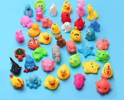 As long as they don't have batteries, pull strings, voice boxes or anything named above, you can throw them in the washing machine! 10pcs Set Cute Baby Bath Toys Wash Play Animals Soft Rubber Float Sqeeze Sound Toys For Baby Gyh Kid Toy Play