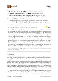 Pdf Effects Of A Post Weld Heat Treatment On The Mechanical