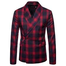 Style vestimentaire homme d'affaire un peu excentrique, costume à carreaux, pochette en cuir style croco #men's fashion. Veste De Costume Homme Mi Saison A Carreaux Slim Fit Blazer Col Tailleur Double Boutonnage Rouge Cdiscount Pret A Porter