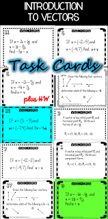 Vector Addition Vector Subtraction Multiplication Vector Component Form I J K Form Plus Vector Operations Graphic Task Cards Ap Calculus Secondary Math