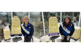 Stearns County Dairy Princesses Carved in Butter at Minnesota State Fair