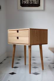 Mid Century Modern Solid Oak Nightstand With Double Drawers Etsy Oak Nightstand Mid Century Modern Nightstand Modern Bedside Table
