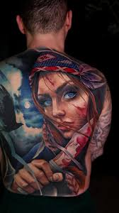 Mostly healed backpiece. I really enjoy doing this big scale pieces. 🖤  #tattoo #ink #inkedup #tats #realism #portraittattoo #backtattoo  #realistictattoo #realistic #nativeamerican #colortattoo ...