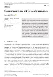 Pdf Entrepreneurship And Entrepreneurial Ecosystems Geography Compass 2018 Doi 10 1111 Gec3 12359 Open Access