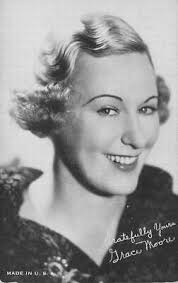 GRACE MOORE Operatic Soprano & Actress ca 1940s Vintage Music Acrade Card