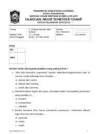 Mar 30, 2021 · soal pat / uas ski kelas 5 semester 2 plus kunci jawaban terbaru. Top Pdf Soal Ukk Ski Kelas 5 Sd Dan Mi 123dok Com