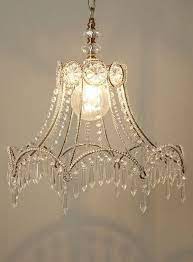 A ruler and craft knife or scissors, some glue and finally some edging scissors with a fancy blade. Romantic Shabby Chic Diy Project Ideas Tutorials 2017 Shabby Chic Diy Projects Diy Chandelier Old Lamp Shades