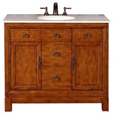 Floating vanities provide a modern, clean look, while freestanding vanities will maximize your storage space. 42 Inch Brown Bathroom Vanity With Single Sink Marble Top Traditional Traditional Bathroom Vanities And Sink Consoles By Luxury Bath Collection Houzz