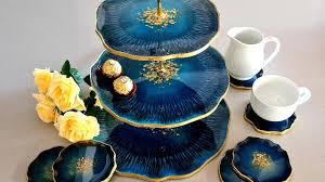 Gold 3 layer cake stand. 919 Three Tier Geode Resin Cake Stand Start To Finish Tutorial Youtube