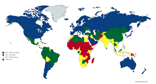 map map of countries that is colour coded according to hdi