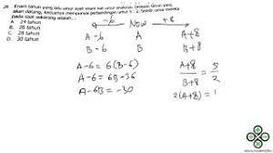 Hampir mirip unbk yang ada pada ujian sekolah. Perbandingan Umur Soal Ujian Matematika Masuk Sma Labschool Youtube