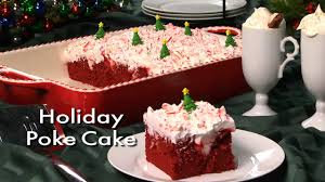 This christmas red velvet poke cake is basic red velvet poke cake which you can make very quick and easy with only few ingredients 1 box red velvet cake mix, 2 small boxes instant vanilla pudding mix, milk, cool whip and sprinkles. Holiday Poke Cake Youtube