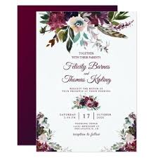 Burgundy Splendor Watercolor Floral White Wedding Invitation Zazzle Com In 2020 White Wedding Invitations Wedding Invitations Floral Invitation