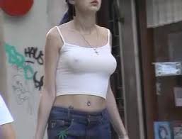Naturally busty blonde catches a perv filming her in the shower 11 min 720p. Braless Woman Filmed In Public With The Hard Nipples Voyeurstyle Com