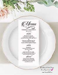 Pink floral sketch elegant menu. Amazon Com Wedding Menu Card Printed Personalized Table Menu Cards Wedding Table Centerpiece Decorations Dinner Birthday Shower Quinceanera Party Event Set Of 25 Handmade Products