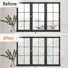 4.5 out of 5 stars. Buy Dowell Decorative Window Film Privacy Window Frost Film For Glass Removable Rainbow Stained Glass Window Decals Static Cling Window Covering Floral Window Sticker Sun Blocking Home Decor 17 5x78 7 Online In Indonesia