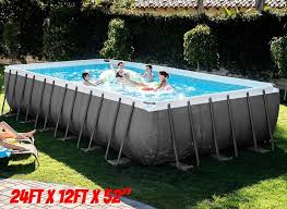 Swimming Pool Above Ground Steel Frame Rectangular Large Swim Set Pump Filter Xl Unbranded Contemporary Outdoor Swimming Pools Pool Swimming Pools Inground
