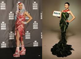 But this one is different since it's now beef jerky—we're assuming the lifespan of this. Lady Gaga S Meat Dress Competes With Peta S Veg Dress Photos
