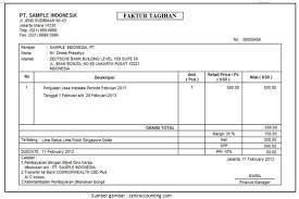 Contoh Faktur Pembayaran Sederhana Surat Tanda Desain Cv