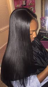 Sleek Bone Straight Middle Part Sew In Weave Straight Weave Hairstyles Weave Hairstyles Long Weave Hairstyles