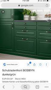 I was hesitating between 3 shades of green from seigneurie so our contractor tested it in real for me to actually see it. Ikea Dark Green Cabinets