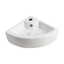 Elanti Wall Mounted Corner Bathroom Sink In White Ec9808 The Home Depot In 2020 Corner Sink Bathroom Sink Bathroom Sink